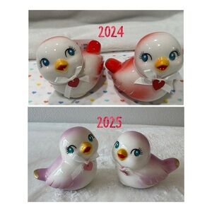4pcs Target Spritz 2024/2025 Valentine’s 3” Retro LOVE BIRDS Ceramic NEW.